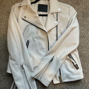 All Saints balfern leather biker jacket - White Leather Motorcycle Jacket